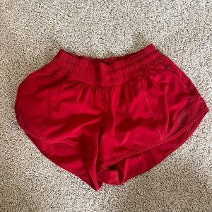 Lululemon Red Hotty Hot Shorts